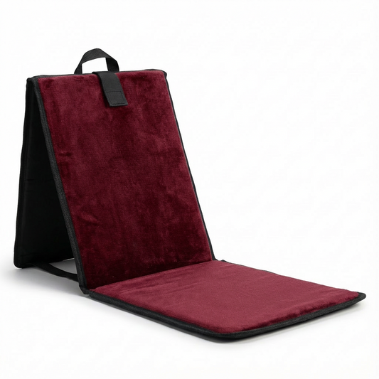 Tapis de Prière avec dossier pliable Bordeaux